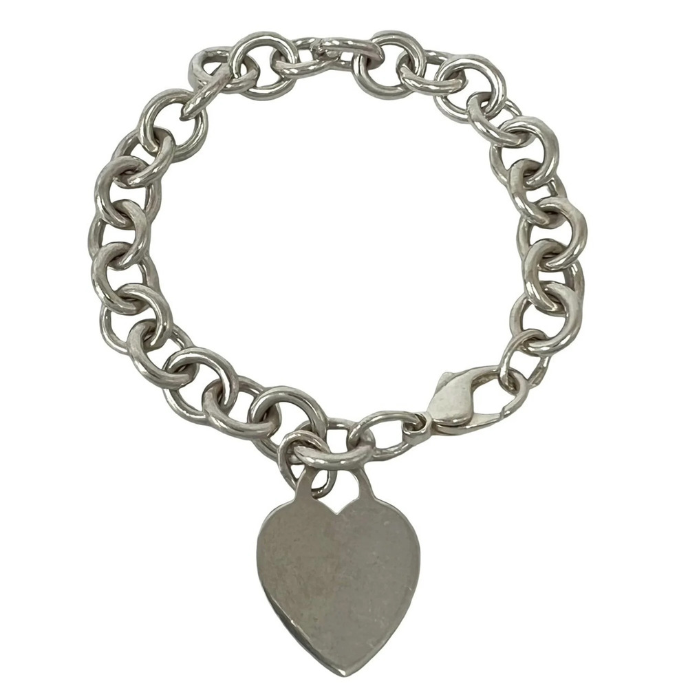 TIFFANY Vintage Silver Heart Charm Bracelet
